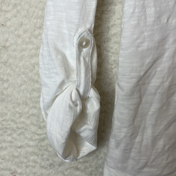 NWT Style & Co Womens Winter White Embroidered Floral Knit Henley Top XSMALL - Picture 5 of 6